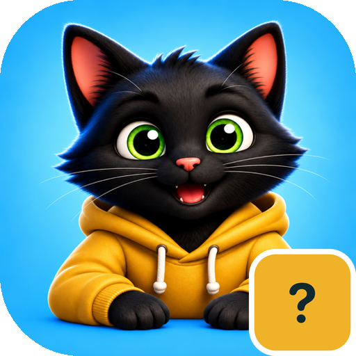 The Maths Paw cat, in a yellow hoodie, is thinking.